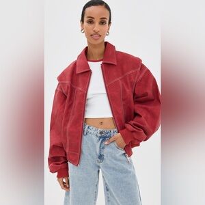 Lioness Vista Bomber Jacket Crimson NWT
